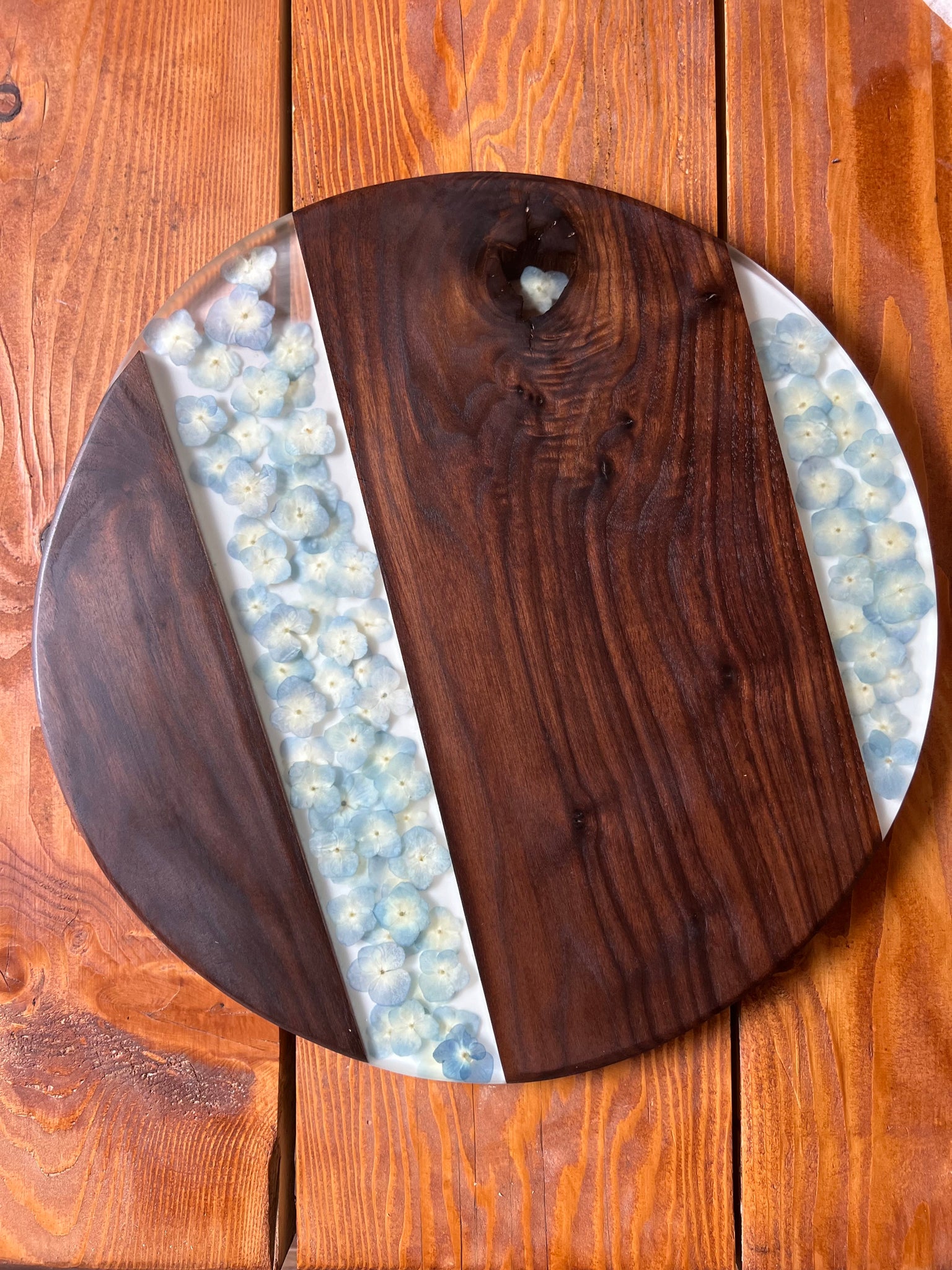 Walnut Hydrangea Serving Board