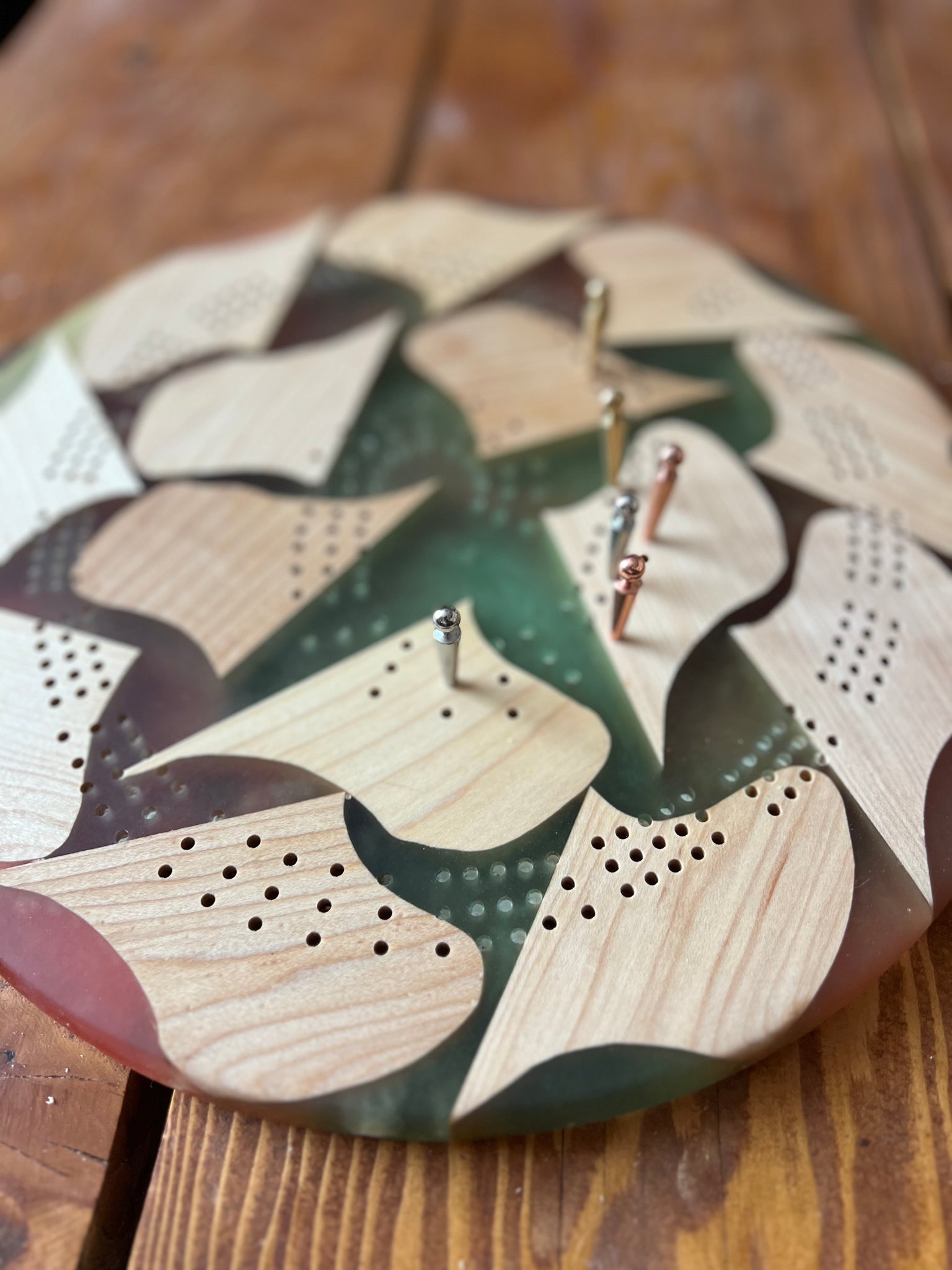 Happy Mistake : Abstract Cribbage Board